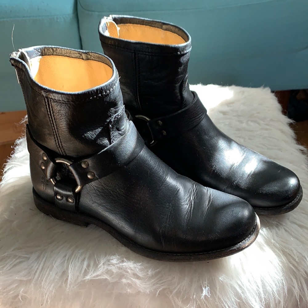 Frye 6.5 harness boot black